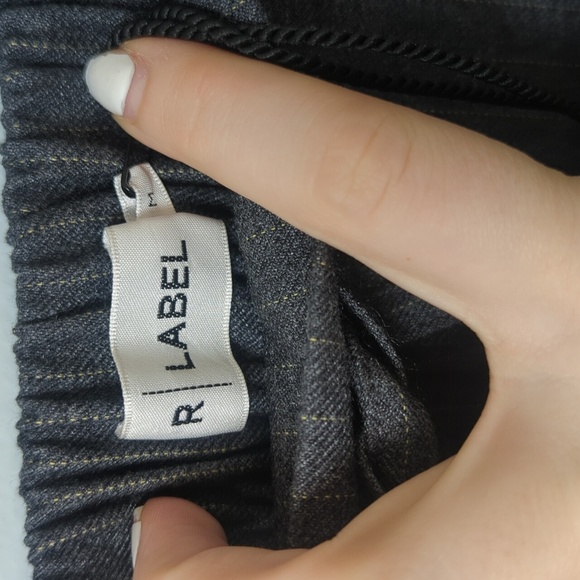 R Label Women's High Waist Straight Leg Dress Pants Gray Size L Pin Stri… - Picture 7 of 11